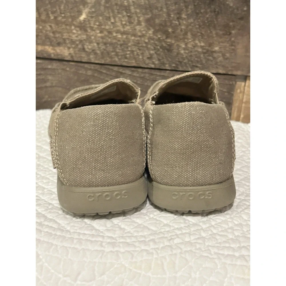 Toddler Crocs Canvas Slip On Shoes |‎ Santa Cruz Size C 2 Brown Canvas